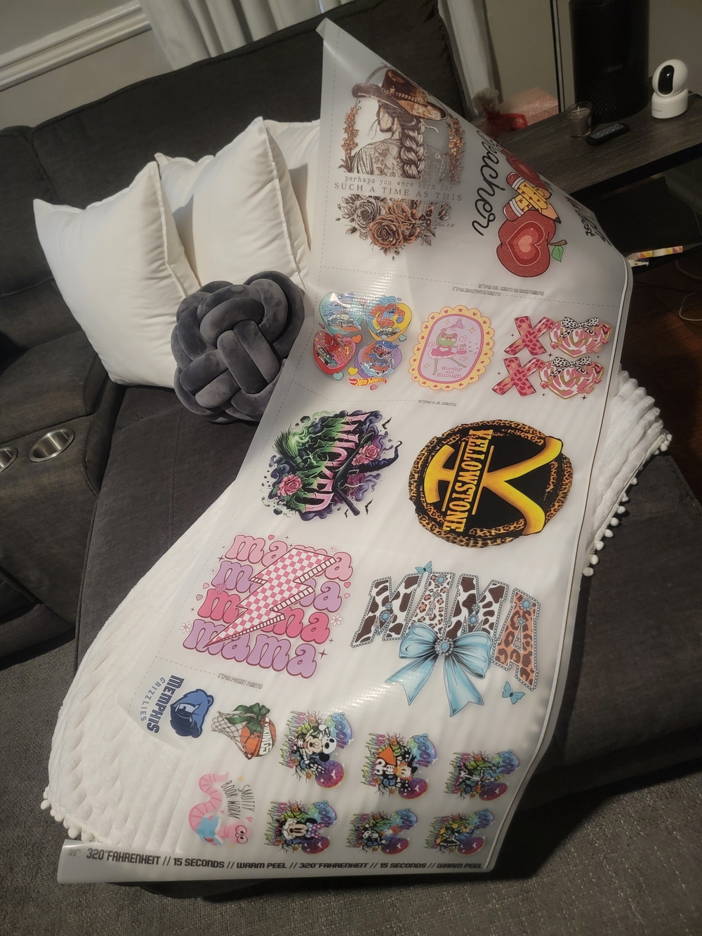 DTF Heat Press Assorted Decorative Sheet - Colorful Graphic Designs